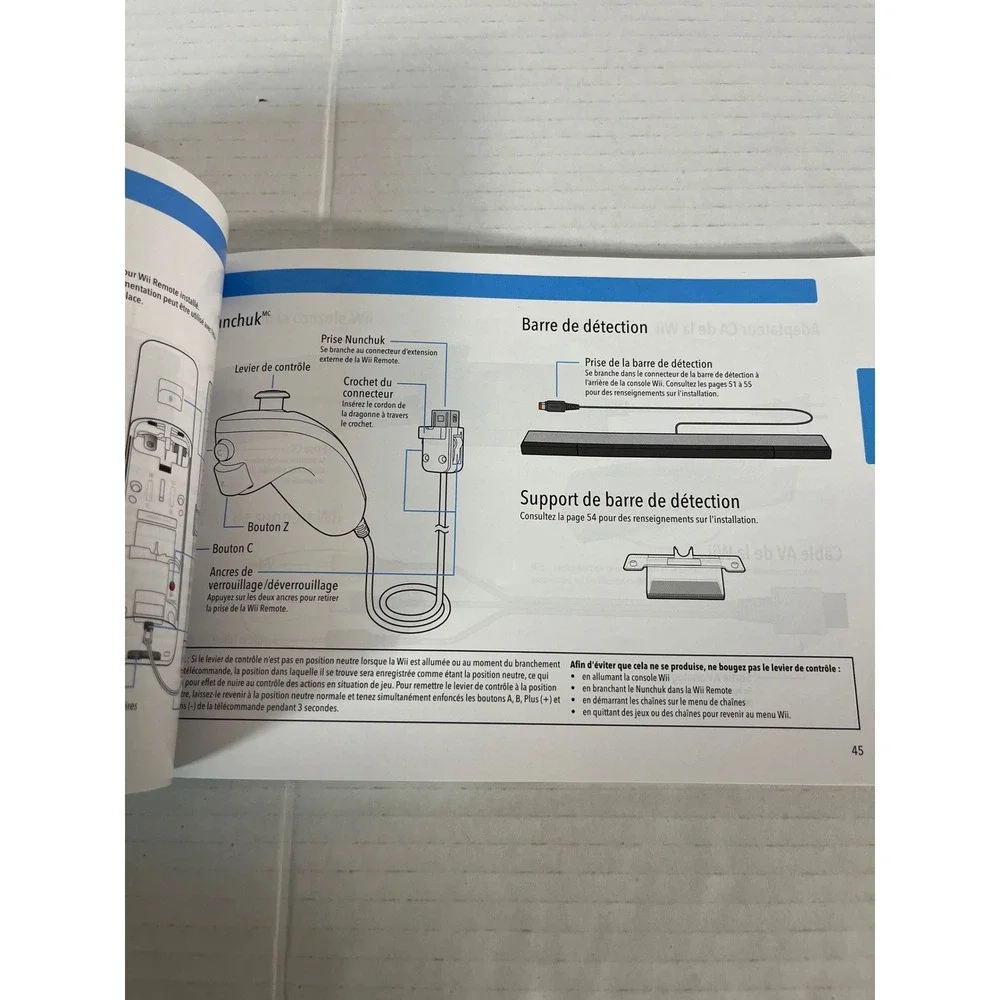 Nintendo‎ Wii Operations Manual System Booklet White Trilingual Guide